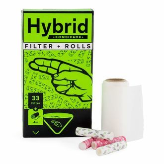 Kombipakke - 33 filtertips + 4 m rullepapir (hybrid)