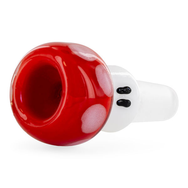 Rød svampe-bowl (Empire Glassworks)