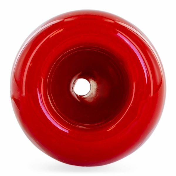 Rød svampe-bowl (Empire Glassworks)