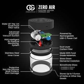Elektrisk vakuum-opbevaringsglas (Zero Air)