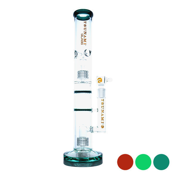 Dual domed Matrix dobbelt Honeycomb bong 16'' (Tsunami Glass)