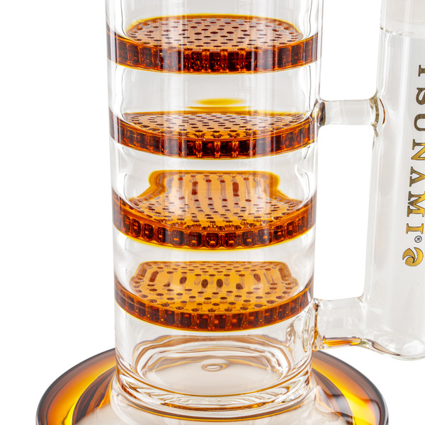 Triple honeycomb-turbinebong 18'' (Tsunami Glass)