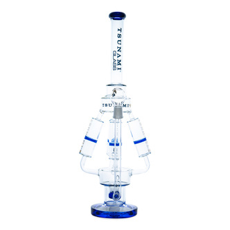 Sprinkler-perkolator bong med quad honeycomb, 21'' (Tsunami Glass)