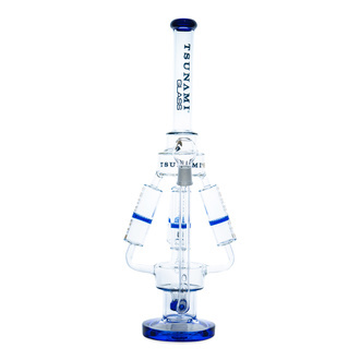 Sprinkler-perkolator bong med quad honeycomb, 21'' (Tsunami Glass)