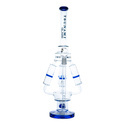 Sprinkler-perkolator bong med quad honeycomb, 21'' (Tsunami Glass)