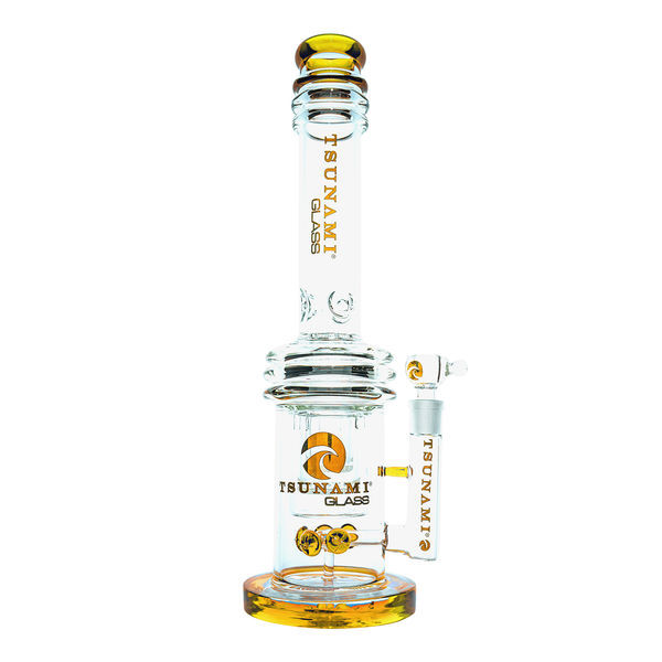 Knap dobbelt honningkage-perkolator bong 16'' (Tsunami Glass)