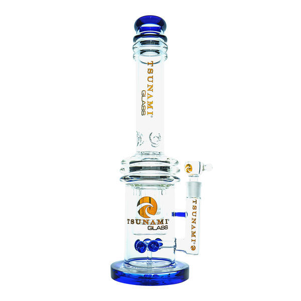 Knap dobbelt honningkage-perkolator bong 16'' (Tsunami Glass)