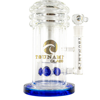 Knap dobbelt honningkage-perkolator bong 16'' (Tsunami Glass)