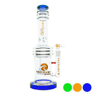 Triple honeycomb heart perc bong 17'' (Tsunami Glass)