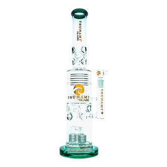 Barrel-brusehoved drum honeycomb bong 20'' (Tsunami Glass)