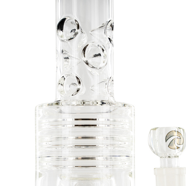 Barrel-brusehoved drum honeycomb bong 20'' (Tsunami Glass)