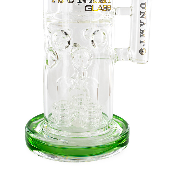 Barrel-brusehoved drum honeycomb bong 20'' (Tsunami Glass)