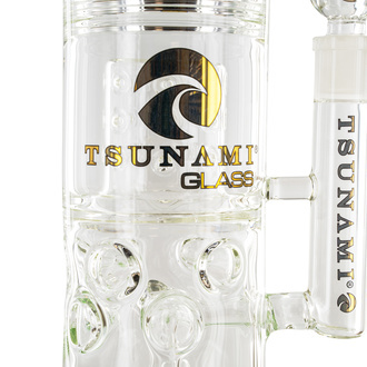 Barrel-brusehoved drum honeycomb bong 20'' (Tsunami Glass)