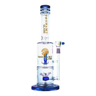 Sprinkler cube-perkolator bong 14'' (Tsunami Glass)