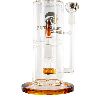 Sprinkler cube-perkolator bong 14'' (Tsunami Glass)