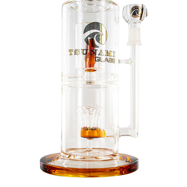 Sprinkler cube-perkolator bong 14'' (Tsunami Glass)