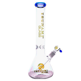 Bong med bægerbund og ice catcher 15'' (Tsunami Glass)