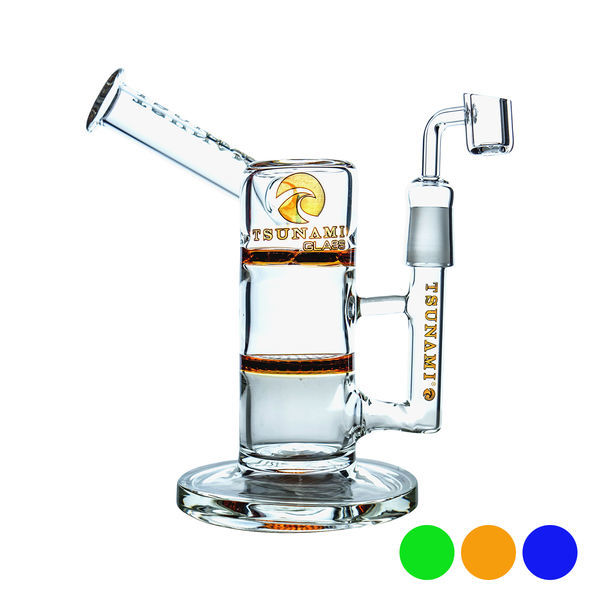 Side neck honey turbine dab rig 9" (Tsunami Glass)