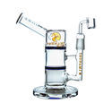 Side neck honey turbine dab rig 9" (Tsunami Glass)