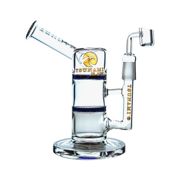 Side neck honey turbine dab rig 9" (Tsunami Glass)