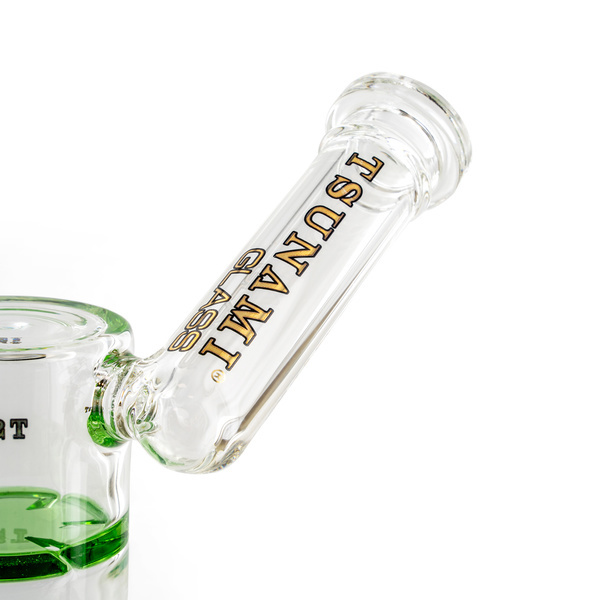 Side neck honey turbine dab rig 9" (Tsunami Glass)