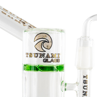 Side neck honey turbine dab rig 9" (Tsunami Glass)