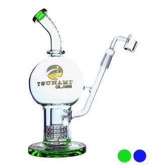 Shower head-globe dab rig 11" (Tsunami Glass)