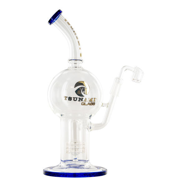 Shower head-globe dab rig 11" (Tsunami Glass)