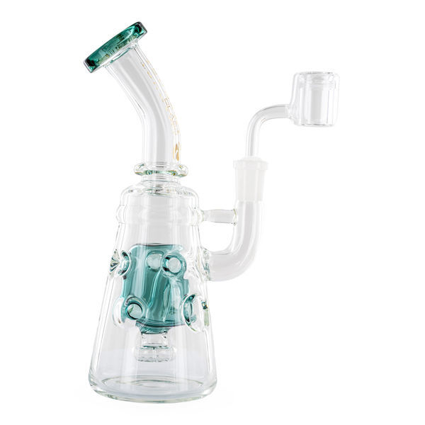 Concentrate-rig med showerhead-perkolator, Swiss, 9'' (Tsunami Glass)