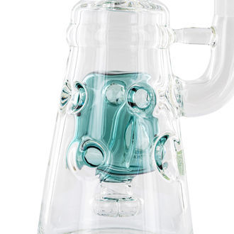 Concentrate-rig med showerhead-perkolator, Swiss, 9'' (Tsunami Glass)