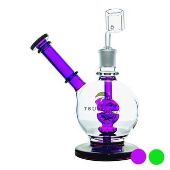 Dab rig med brusehoved-perkolator, sidehals og dome 8&Prime; (Tsunami Glass)