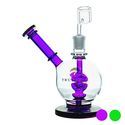 Shower Head dab rig med sidehals og dome, 8″ (Tsunami Glass)