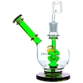 Shower Head dab rig med sidehals og dome, 8″ (Tsunami Glass)
