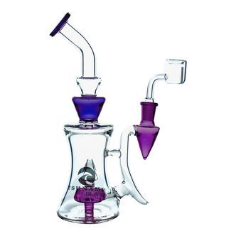Shower Head Pyramid Dab Rig 10&Prime; (Tsunami Glass)