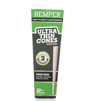 Hemper ultratynde brune King Size cones