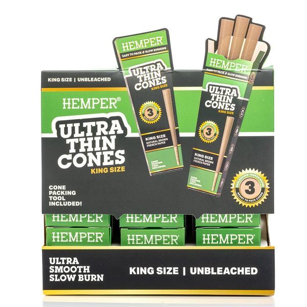 Hemper ultratynde brune king size-cones