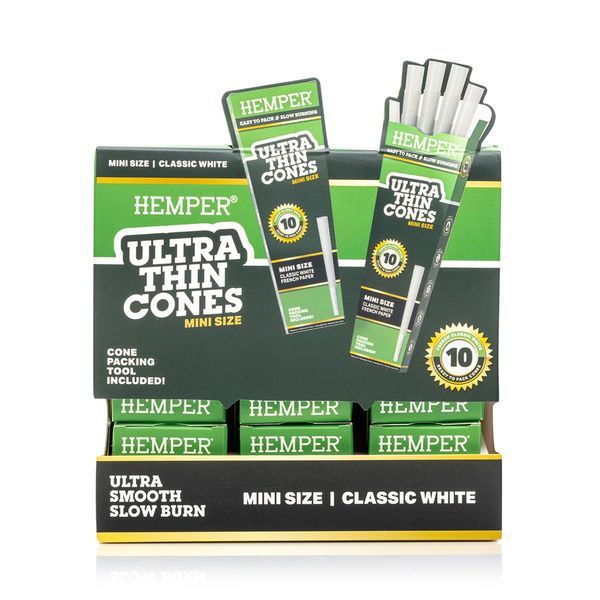 Hemper ultratynde hvide mini cones