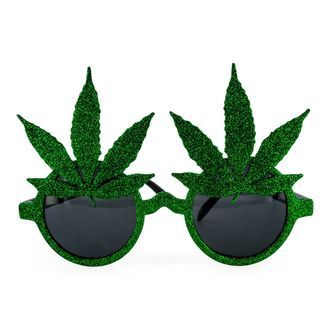 Solbriller med ganja-blad