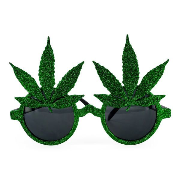 Solbriller med ganja-blad