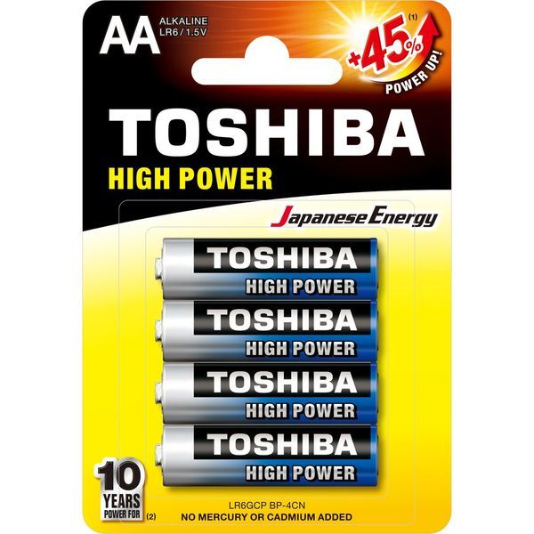 Toshiba alkaliske AA-batterier