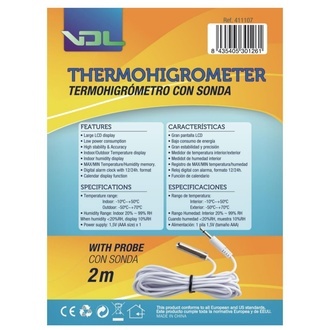 Termo-hygrometer med stort display (VDL)