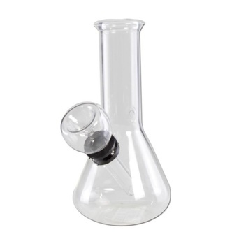 Mini bong i glas med plug-chillum