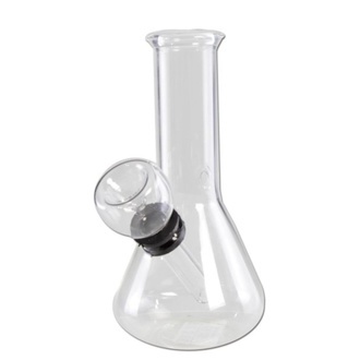 Mini glas-bong med chillum og prop