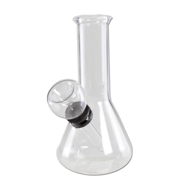 Mini glas-bong med chillum og prop