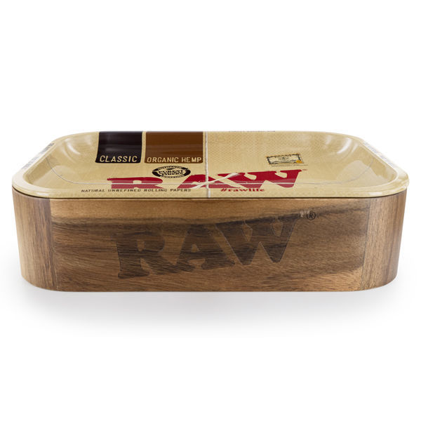 RAW cacheboks i træ med låg som rullebakke