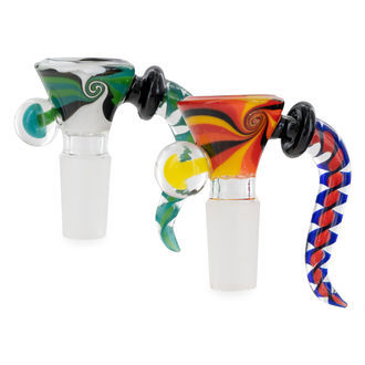 Glasbowl med swirl (Black Leaf) 14,5
