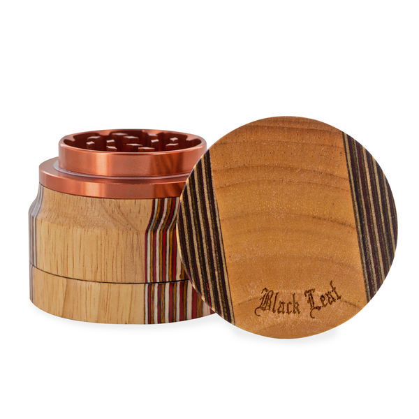 Grinder i aluminium/træ (Black Leaf)