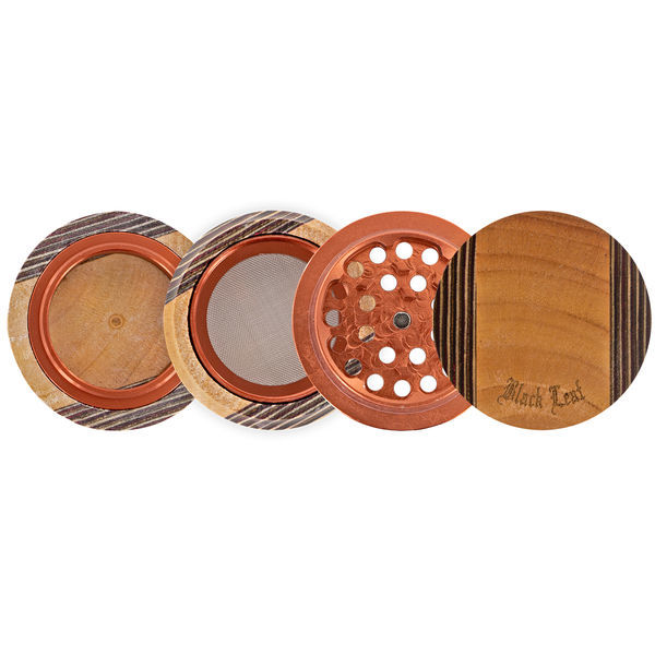 Grinder i aluminium/træ (Black Leaf)