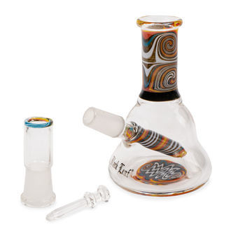Mini olie-bong i orange swirl (Black Leaf)