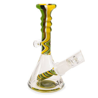 Mini oil-bong gr&oslash;n swirl (Black Leaf)